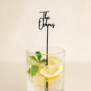 Personalized Name Drink Stirrers Custom Hand Lettered Font Calligraphy Swizzle Sticks Cocktail Bar Accessories Wedding Tags Party Sticks