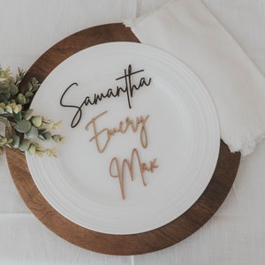 Wooden Place Names, Personalized Wedding Name Plate, Place Cards, Laser Cut Names, Table Decor, Wedding Place Cards,Name Plate,Place Setting
