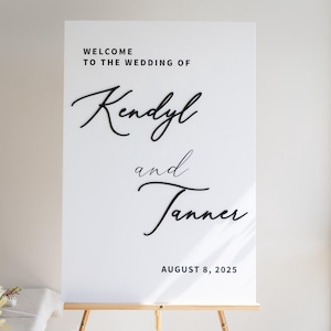 Acrylic Wedding Welcome Sign with 3D Mirror names - Luxury Wedding Reception Signage - Personalised Wedding Welcome Sign