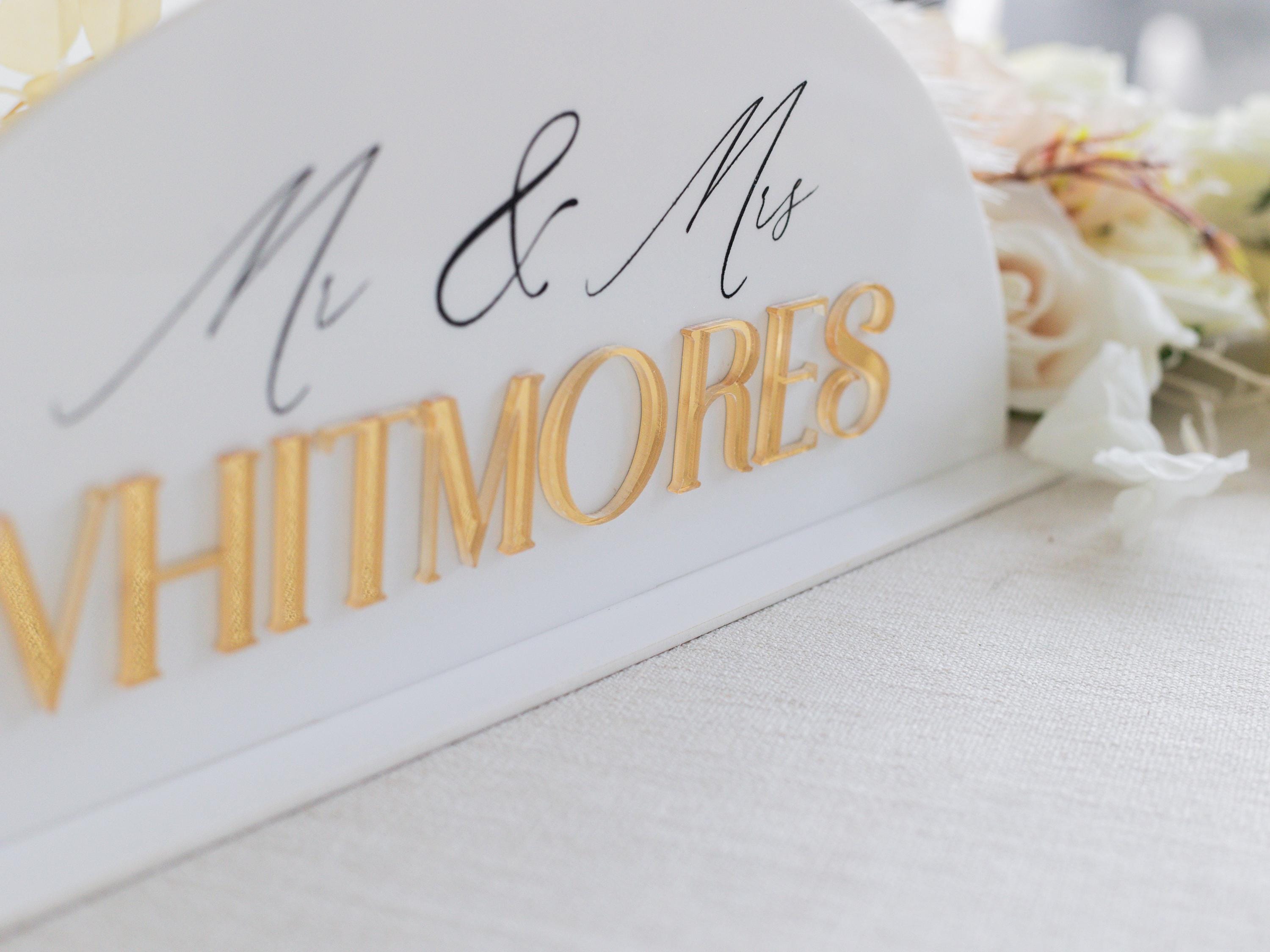 Reversible Top Table Sign Personalized Acrylic Top Table Sign – Wedding Head Table Decor, Mr ...