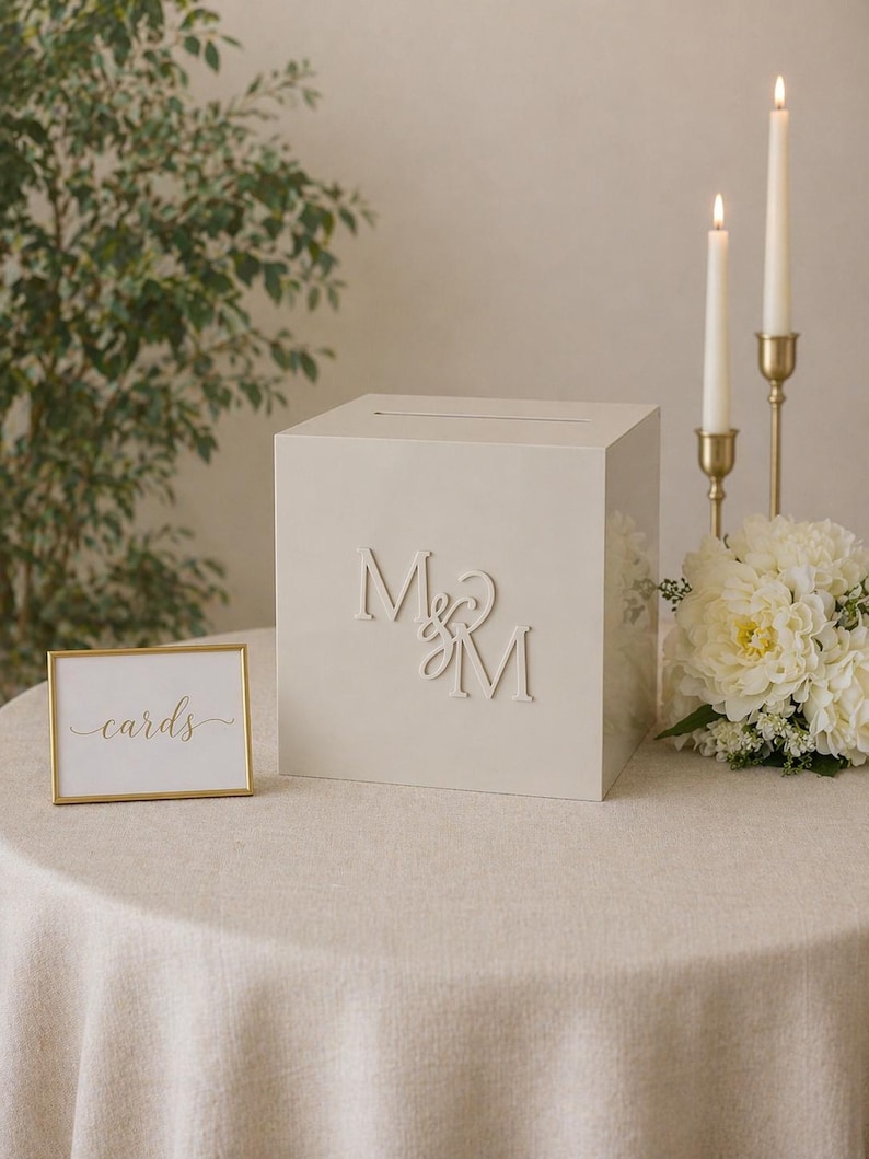 Acrylic Card Box With Lock + Key | Personalized Raised Text Card Box ...