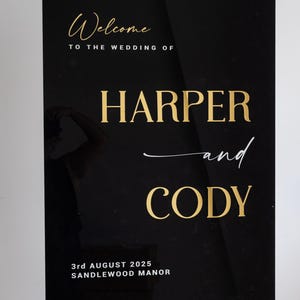 3D Welcome Sign for Wedding – Acrylic Sign with Mirror Names – Custom Personalized Wedding Decor