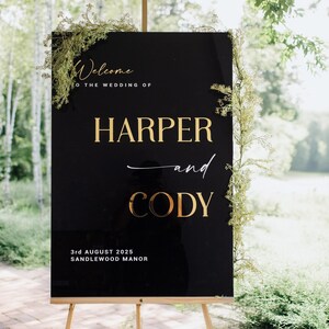 3D Welcome Sign for Wedding – Acrylic Sign with Mirror Names – Custom Personalized Wedding Decor