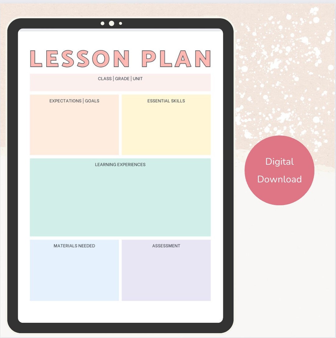 Lesson Plan Template Lesson Planner Printable Homeschool - Etsy