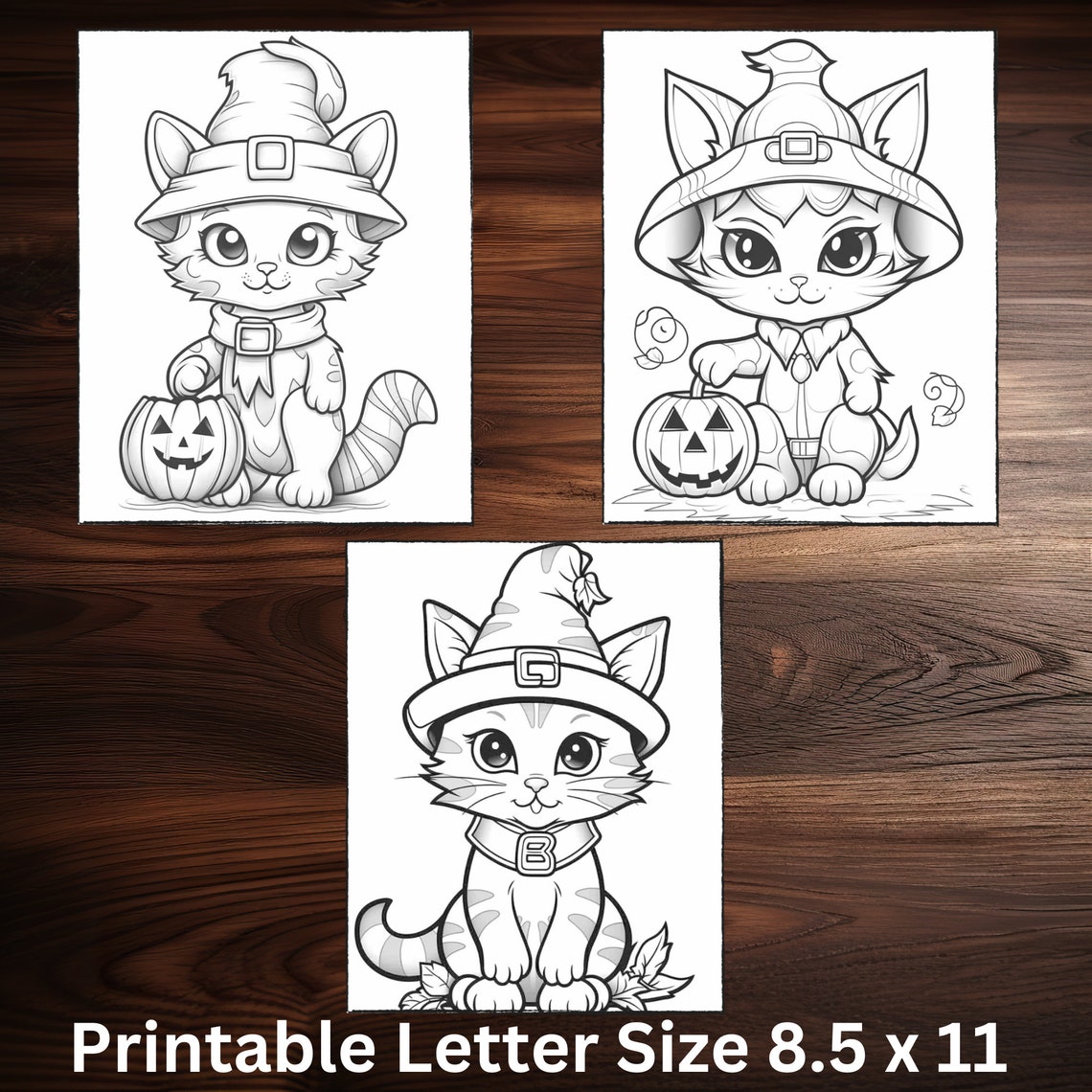 25 Cat Halloween Coloring Book Instant Download Kids Coloring Pages ...