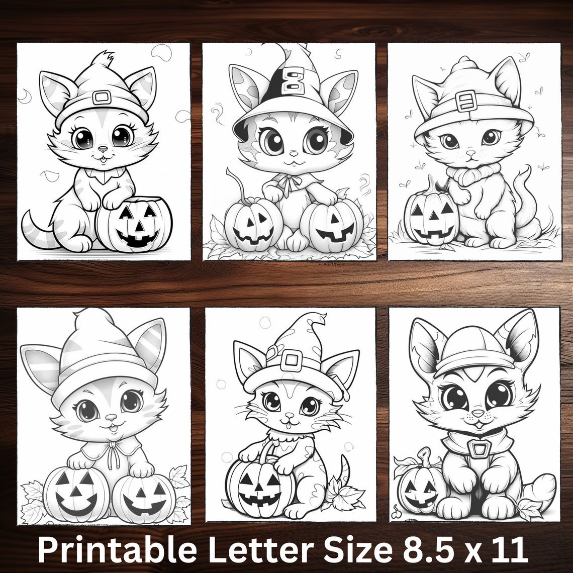 25 Cat Halloween Coloring Book Instant Download Kids Coloring Pages ...