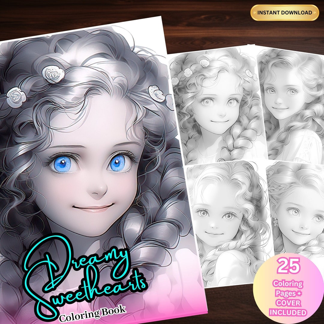 Cute Kids Fantasy Art Coloring Adult Colouring Book Instant Download ...
