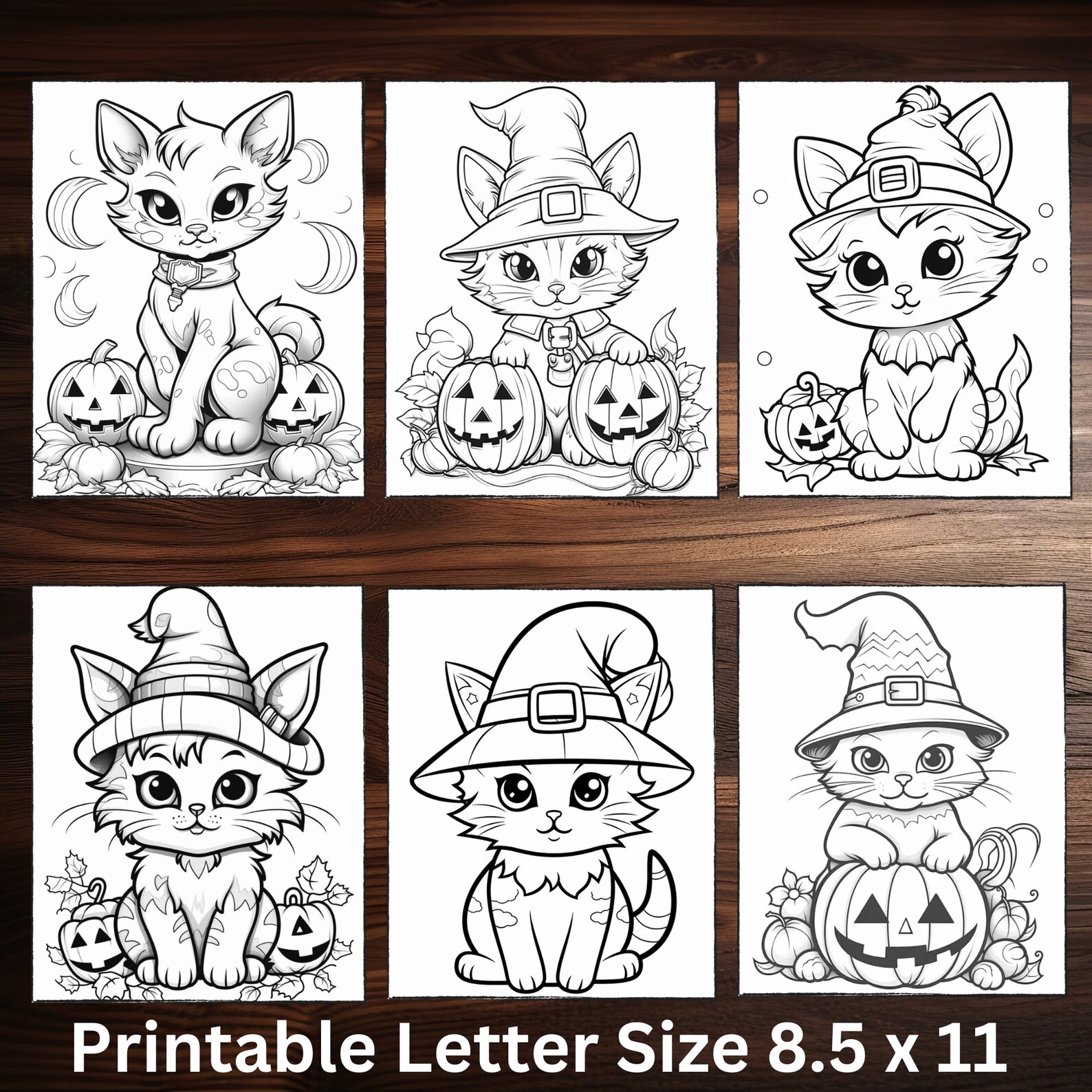 25 Cat Halloween Coloring Book Instant Download Kids Coloring Pages ...