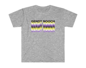 Gender Neutral "Gendy Nooch" Unisex Softstyle T-Shirt, Non-binary Pride