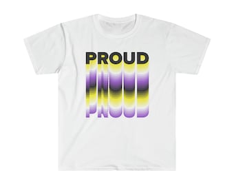 Proud - Non-binary Pride Flag inspired - Unisex Softstyle T-Shirt