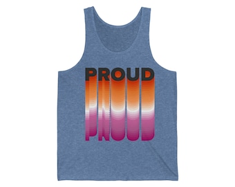 Proud - Lesbian Pride Flag inspired - Unisex Jersey Tank