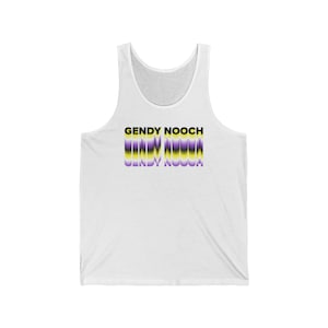 Gender Neutral &quot;Gendy Nooch&quot; Unisex Jersey Tank,  Non-binary pride