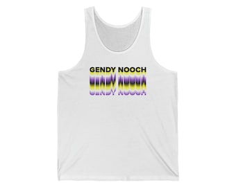 Gender Neutral "Gendy Nooch" Unisex Jersey Tank,  Non-binary pride