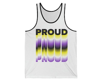 Proud - Non-Binary Pride Flag inspired - Unisex Jersey Tank