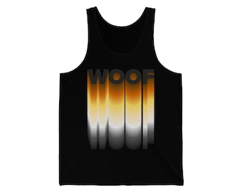 Woof, Bear-Pride inspired Unisex Jersey Tank
