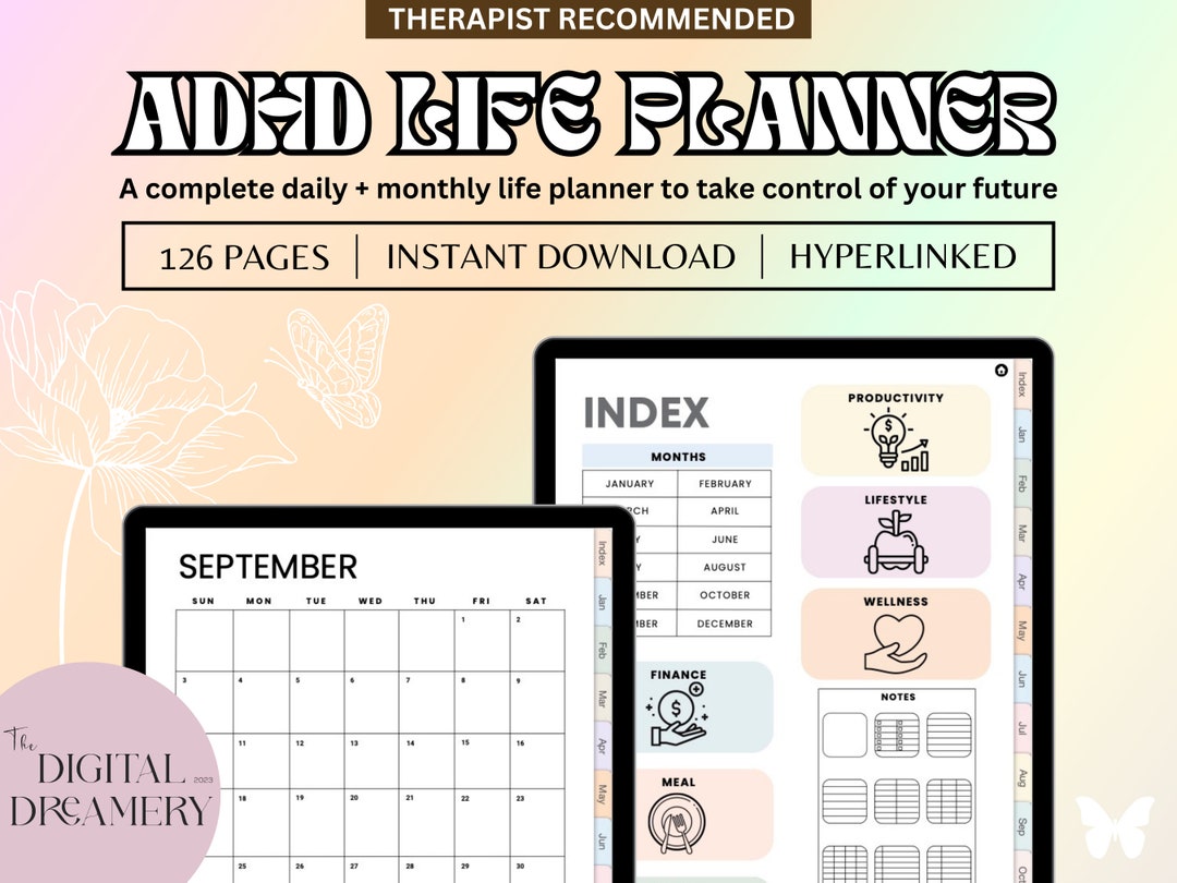 ADHD Digital Life Planner | iPad Daily Planner, Self Care, Habit ...