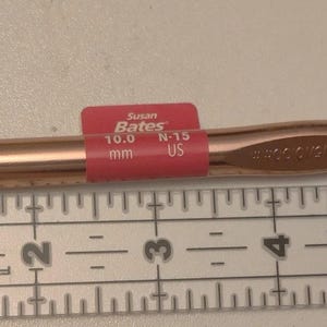 Susan Bates Silvalume Aluminum Crochet Hook 6.5&quot;-Size N15/10mm