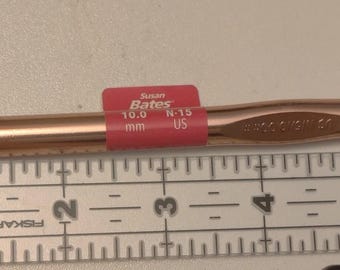 Susan Bates Silvalume Aluminum Crochet Hook 6.5"-Size N15/10mm