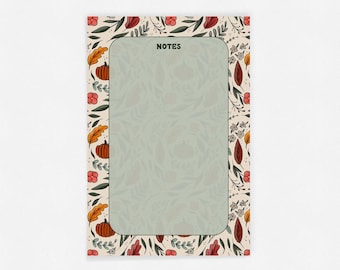 Pumpkin Wildflowers Notepad / Autumn Notepad / Fall Notepad / Cute Fall Notepad / Back to school notepad / Gift for new job