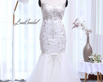 Stunning Beaded Tulle Gown - Perfect for Elegant Events.