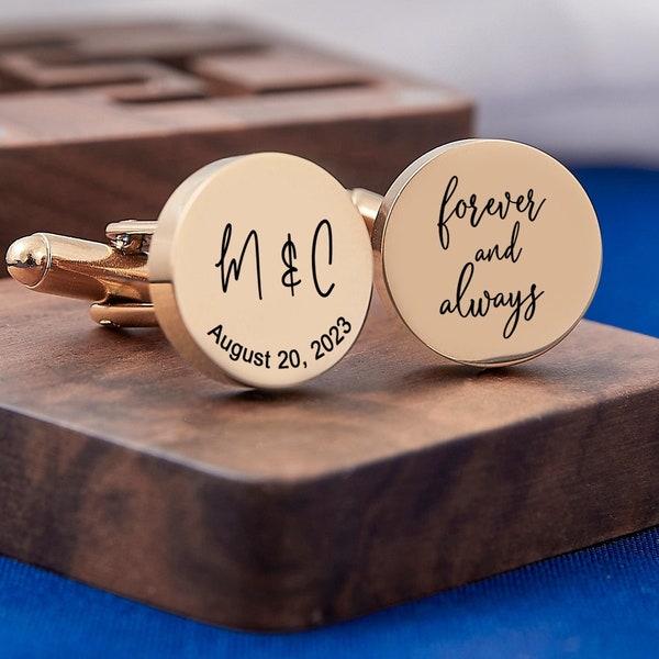 Personalized Cufflinks Groomsmen Gifts Metal Cuff Links With Wooden Box Wedding Day Cuff links Gift Bachelor Party Gift For Best Man