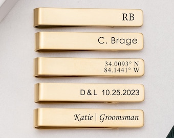 Gegraveerde dasspeld Gepersonaliseerde dasspeld Aangepaste dasspeld Bruiloft dasspeld Monogram dasspeld RVS Dasspeld Groomsmen Dasspeld Cadeau voor mannen