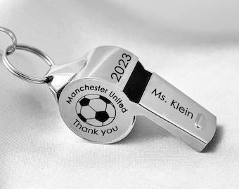 Custom Engraved Coaches Whistle Lanyard Stainless Team Football Basketball Whistles Coach Ref Referee Lifeguard Trainer Gift Personalized