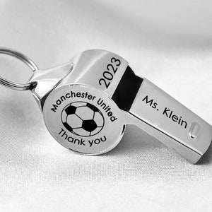 Personalized Sport Gift for Coach Personalized Stainless Whistle Necklace Custom Coach Whistle Lanyard Engraved Metal Outdoor Coach Whistle image 5