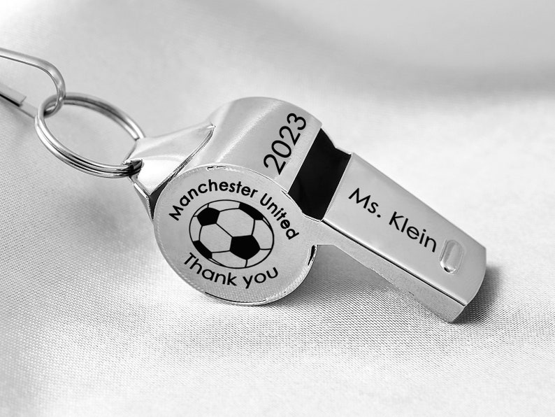 Personalized Sport Gift for Coach Personalized Stainless Whistle Necklace Custom Coach Whistle Lanyard Engraved Metal Outdoor Coach Whistle image 5