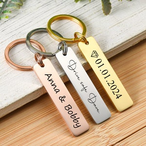 Personalized Stainless Steel Keychain, Drive Safe Keychain for Men, Custom Engraved Metal Keychain, Valentines Day Gift Ideas for Boyfriend image 2