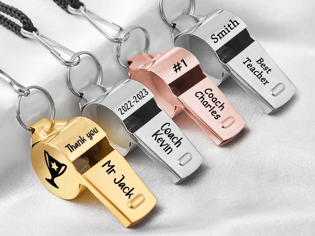 Personalized Sports Whistle Custom Coach Whistle Necklace Engraved