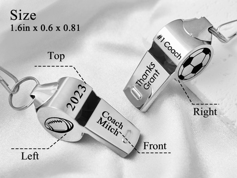 Personalized Sport Gift for Coach Personalized Stainless Whistle Necklace Custom Coach Whistle Lanyard Engraved Metal Outdoor Coach Whistle image 8