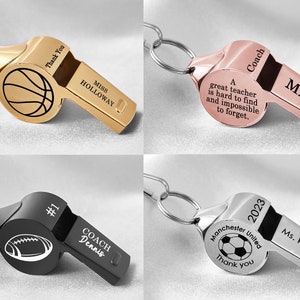Personalized Sport Gift for Coach Personalized Stainless Whistle Necklace Custom Coach Whistle Lanyard Engraved Metal Outdoor Coach Whistle image 4