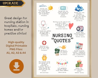 Krankenschwester Zitate Wandkunst: Inspirational Nursing Decor (Digitaler Download)