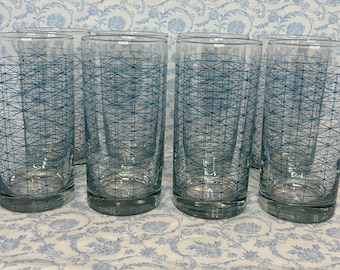 Vintage Libbey Graphic Glass Tumblers