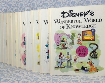 Vintage 1979-1990 Disney’s Wonderful World of Knowledge Year Books