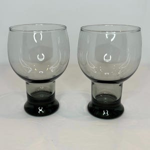 Vintage Libbey Smoke Grey Goblets(2)