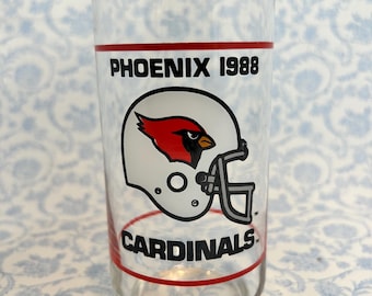 Vintage 1988 Arizona Cardinals Mobil 16oz  Glass Tumbler