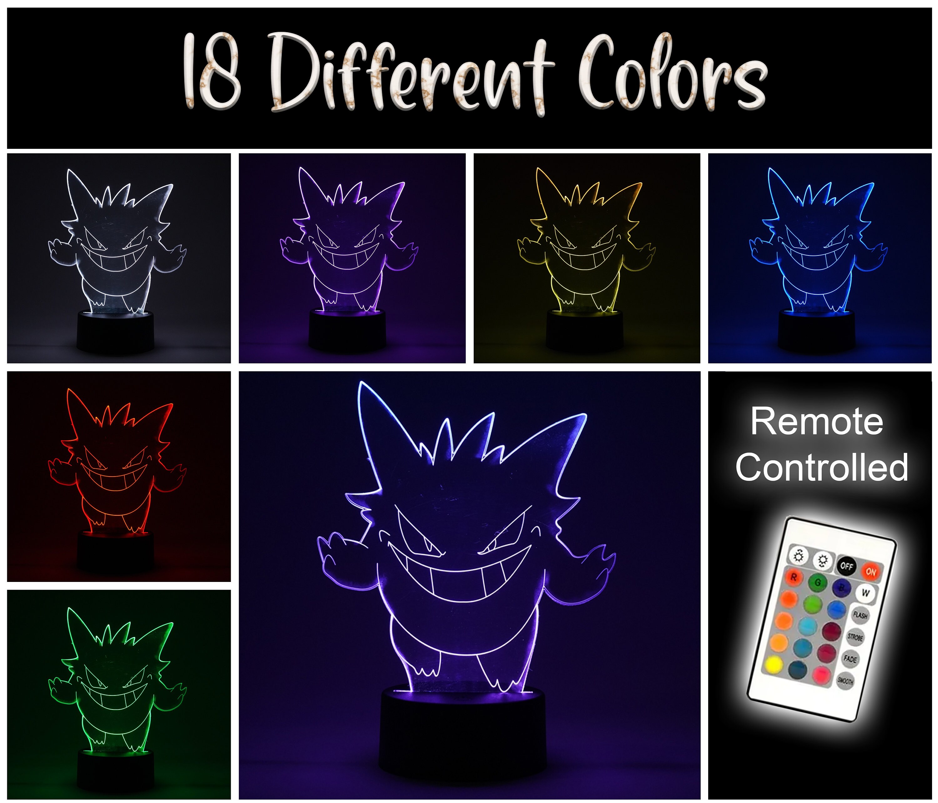 Gengar LED Night Light Pokemon Night Light Kids Night Etsy