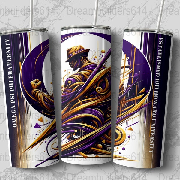 Omega Psi Phi Fraternity 20 oz Straight Tumbler Wraps