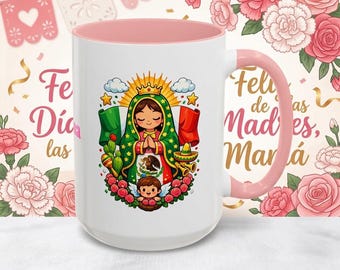 Taza de café de la Virgen de Guadalupe / Taza religiosa del Día de la Madre