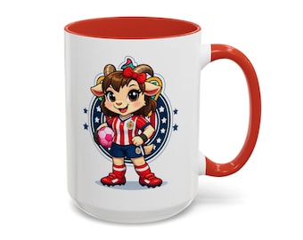 Chivas Girl Mascot Coffee Mug, Mexican Soccer Gift