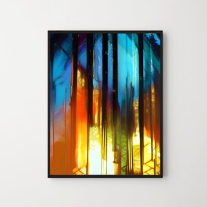 Fire and Ice by F Parrish, abstract art, contemporary art, modern art, bright colours, digital print, downloadable art, printable art