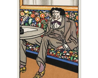 Viennese Café: The Man of Letters (Wiener Café. Der Litterat) 1911 | Moriz Jung | Museum-Quality Matte Paper Poster