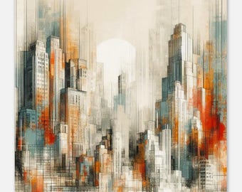 High Risers | Line Art | Cityscape | City art | Modern Art | Contemporary Art | Museum-Quality Matte Paper Poster