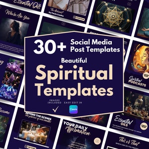 Spiritual Instagram Post Templates - WITH IMAGERY - Spiritual Instagram Template - Crystal - Astrology - Zodiac - Tarot - Instagram Template