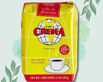 Cafe Crema ground coffee from Puerto Rico Puertorican Coffee Roasters 14oz