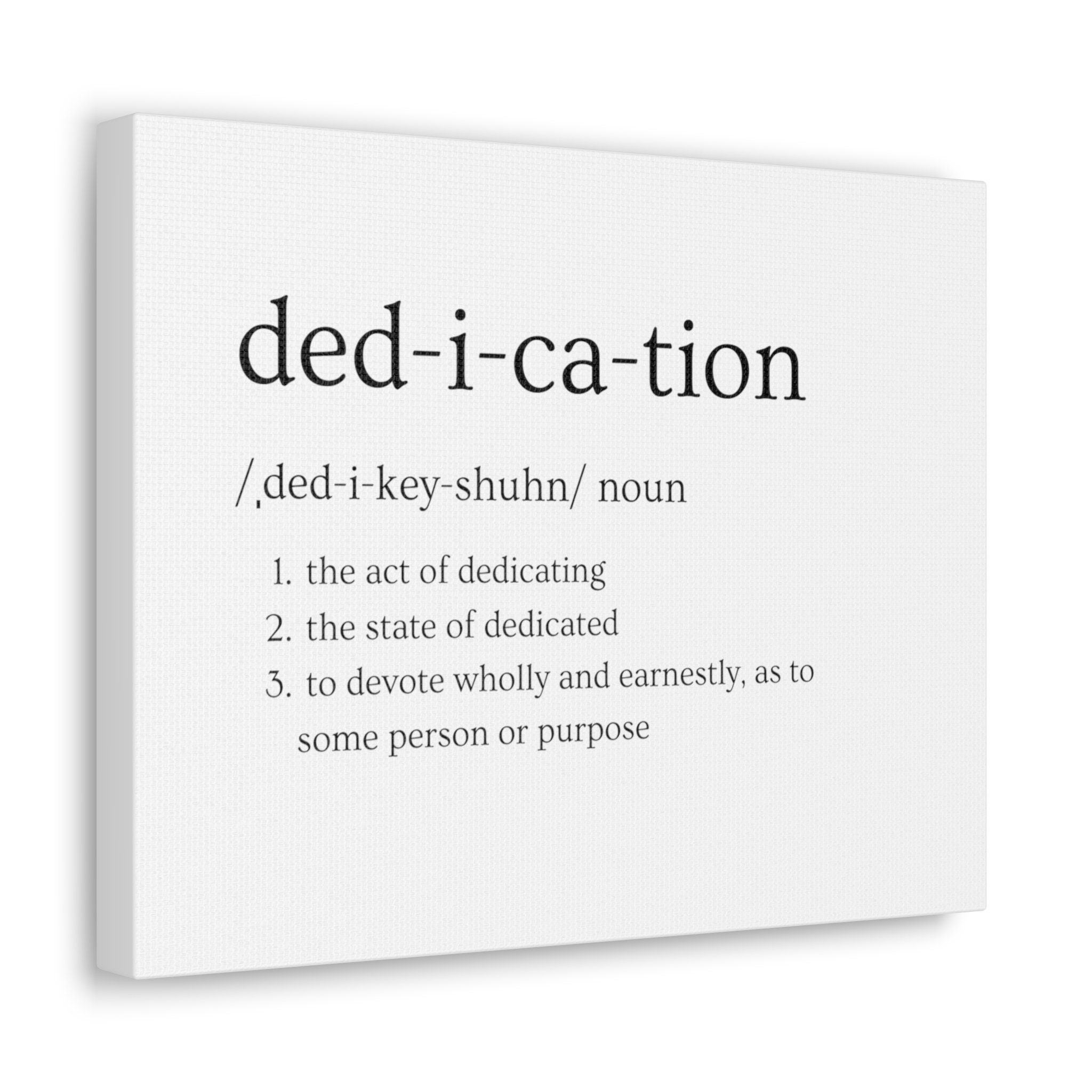 Dedication Word Definition Canvas Wall Art - Etsy