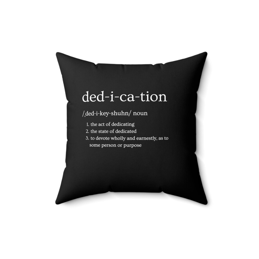 Dedication Aesthetic Word Pillow Etsy