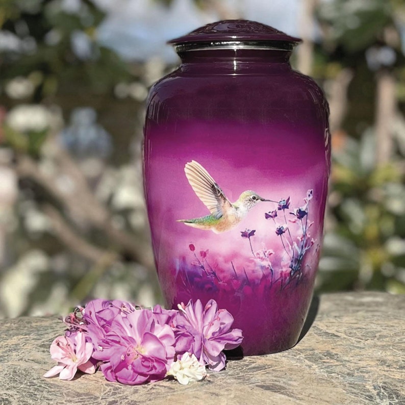 Urn for Human Ashes Adult Female Male Hummingbird Urn Handcrafted Cremation Urn, Large Burial